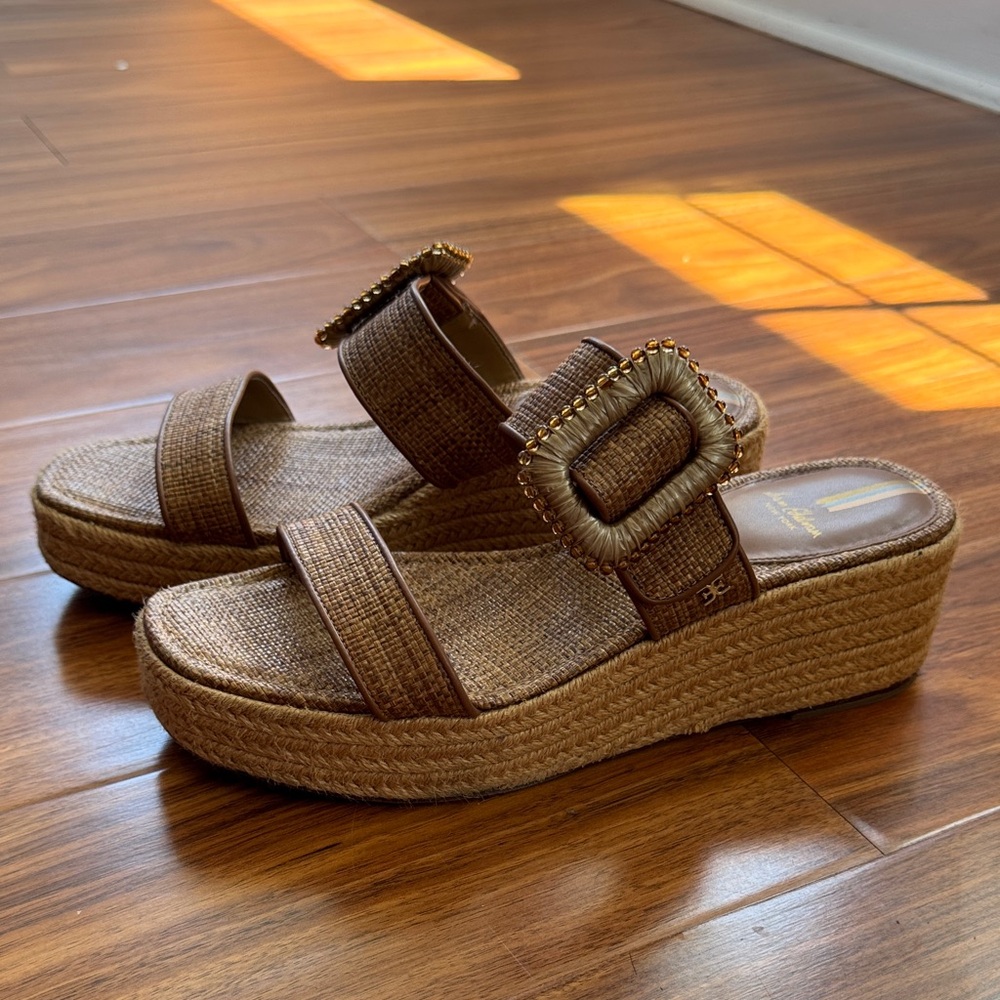 Sam Edelman Chase Beaded Buckle Espadrille Sandals